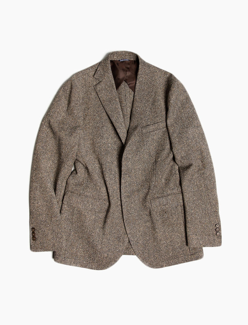 Men's Taupe Donegal Tweed Wool Blazer | 40 Colori