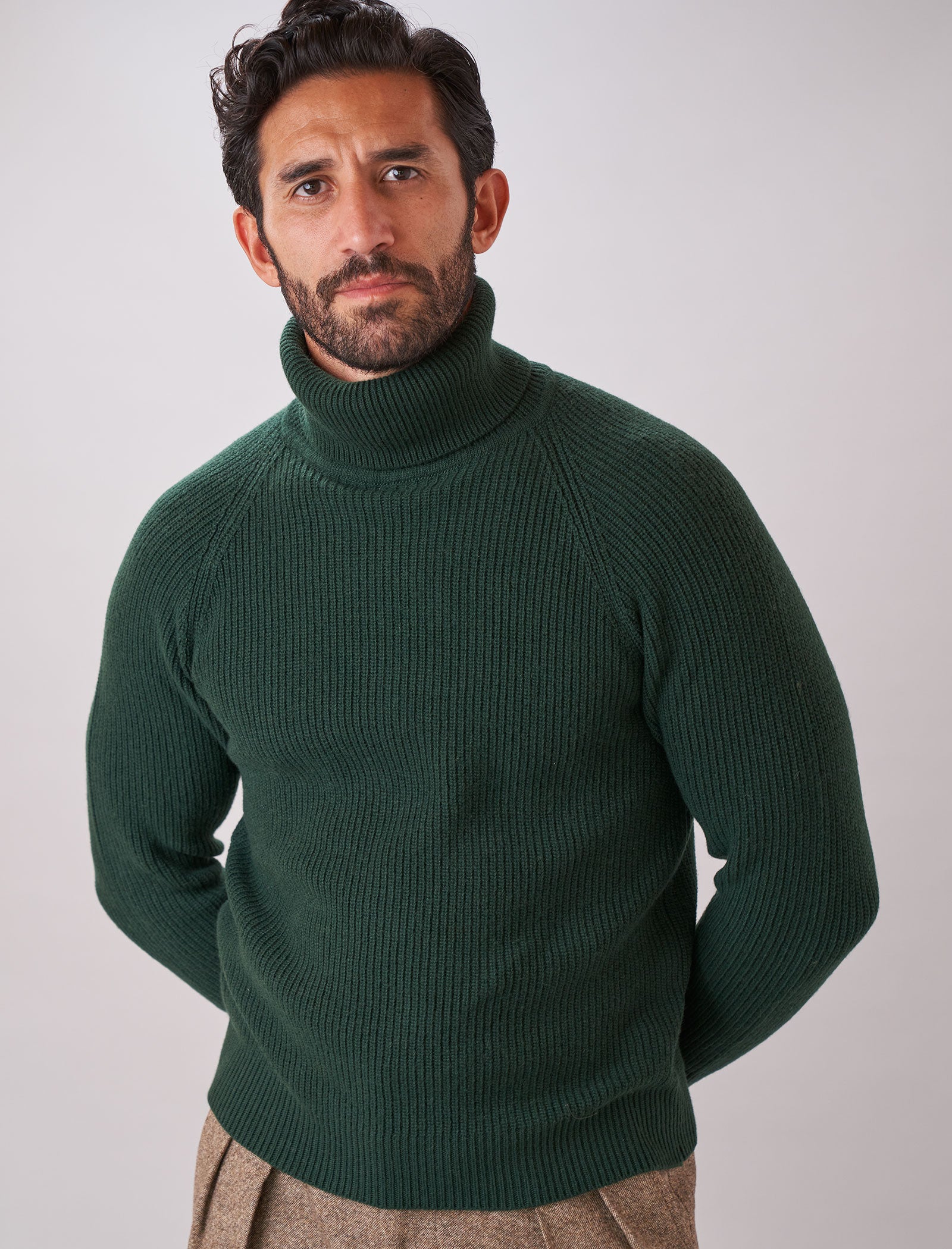 Auxiliary Roll Neck Jumper Alpaca Wool Forest