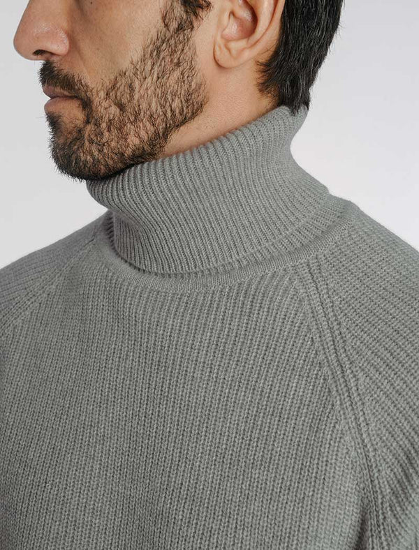 The Row Erci ribbed-knit roll-neck jumper - Grey