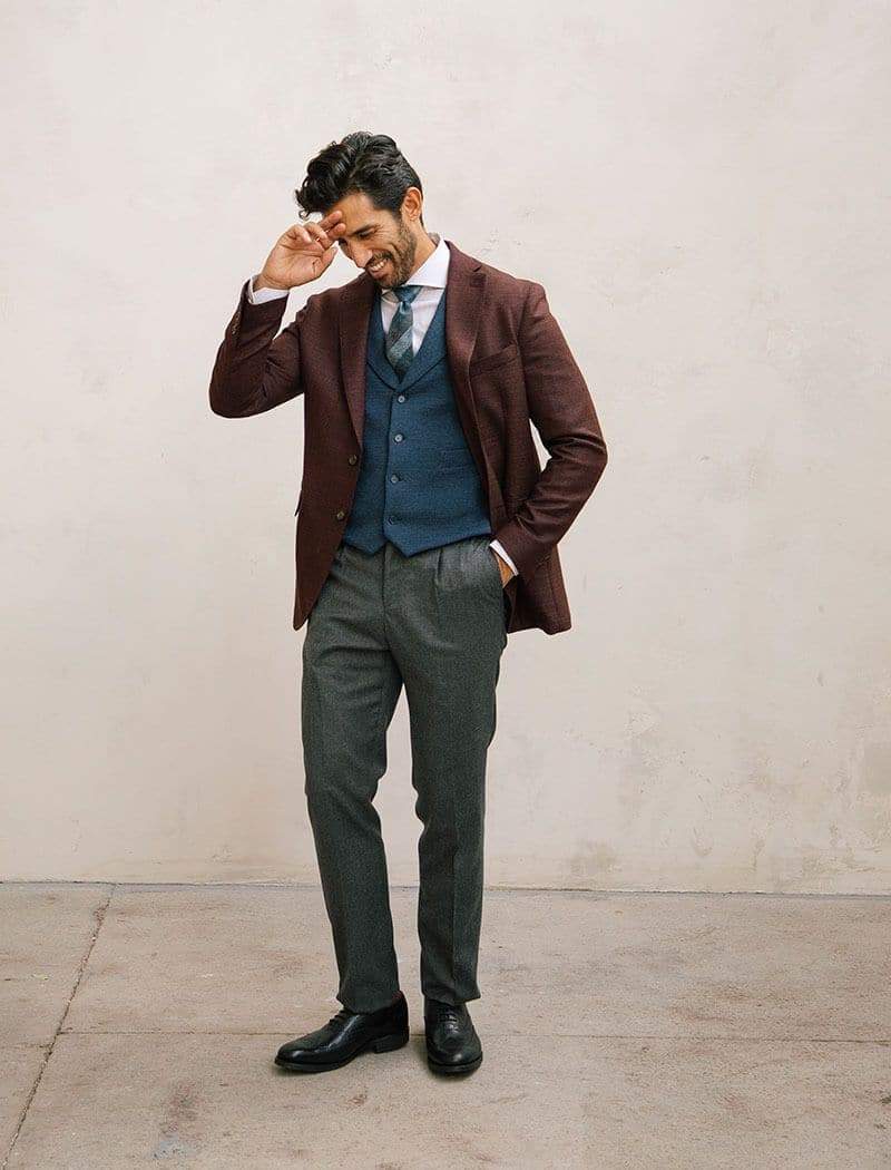 Grey Wool Flannel Trousers | Stefano Bemer