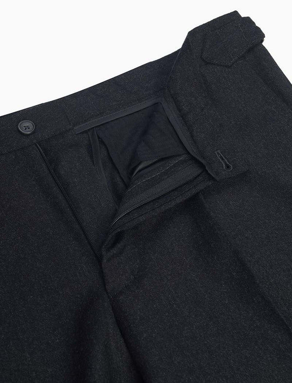 Men's Charcoal Flannel 90% Wool & 10% Cashmere Slim Trousers