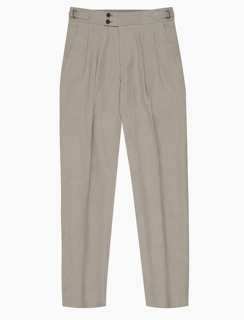 Buy Celio Solid Beige Linen Trousers at Amazon.in