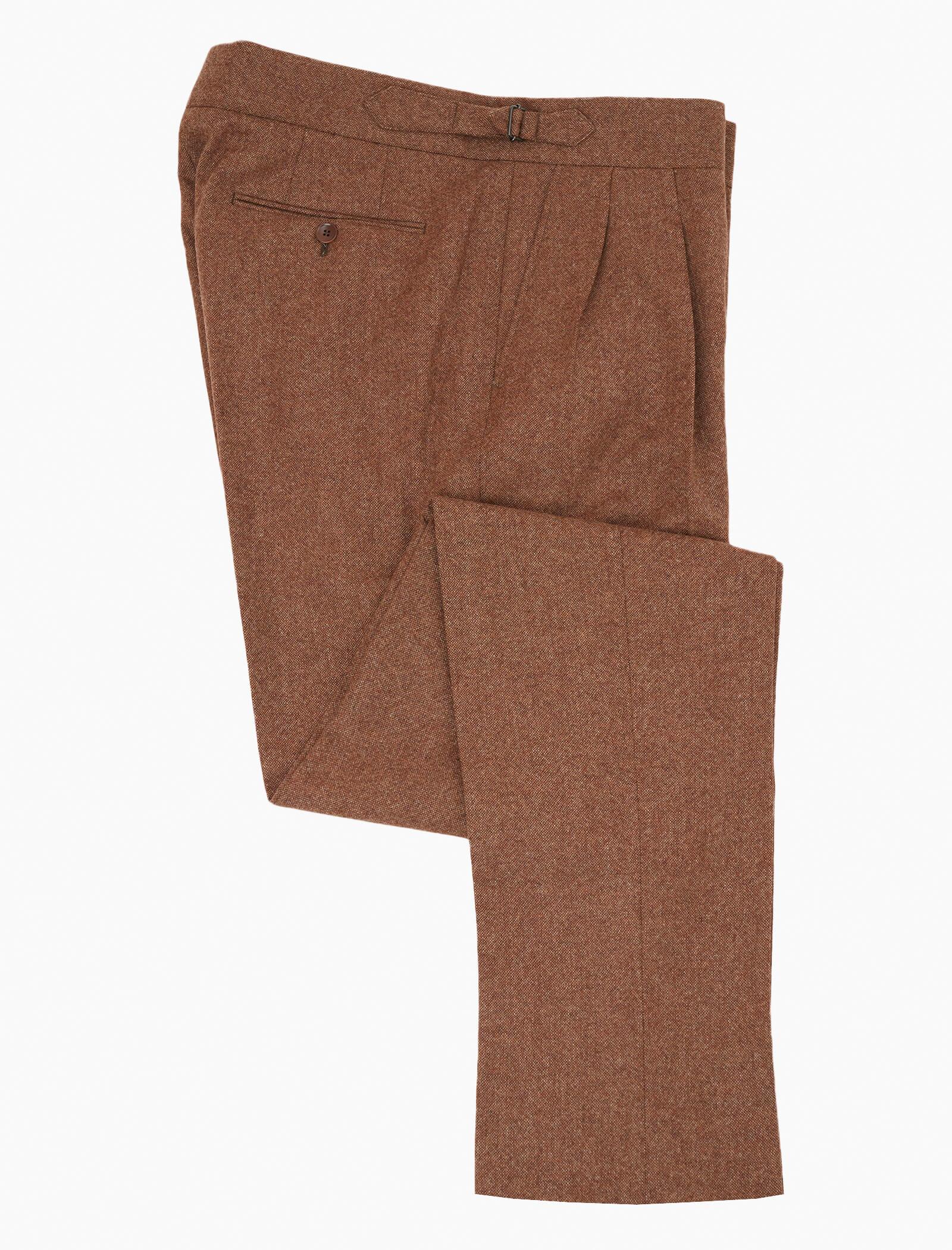 Relaxed Fit Wool-blend Pants - Brown/houndstooth-patterned - Men | H&M US