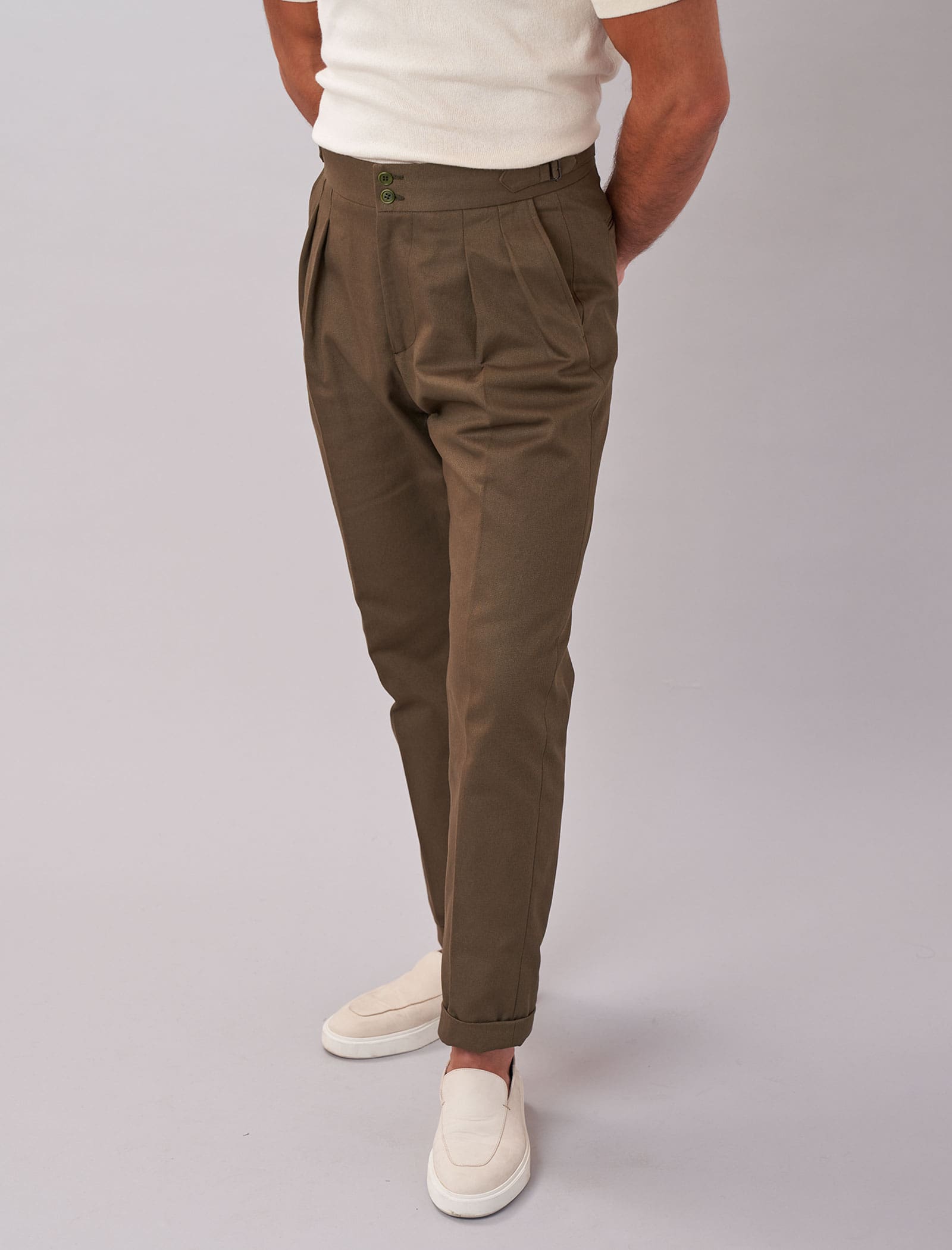 Wool Blend Cavalry Twill Trousers by Gurteen  Cologne 1520